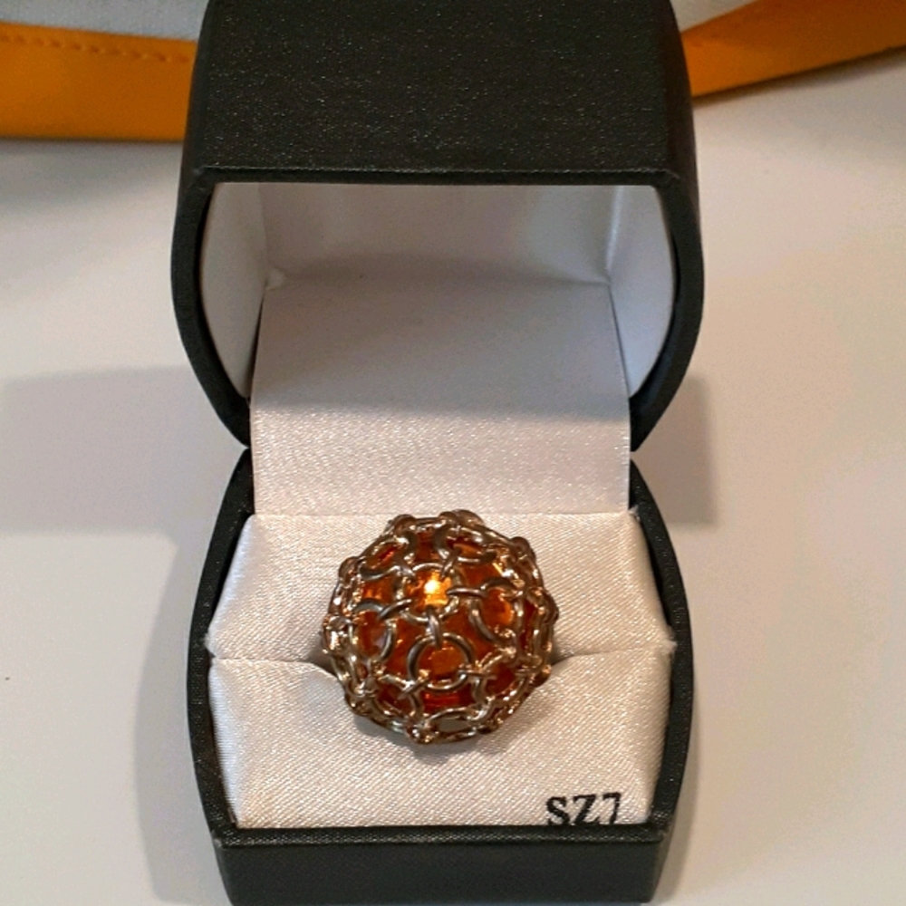 Amber Gemstone Ring